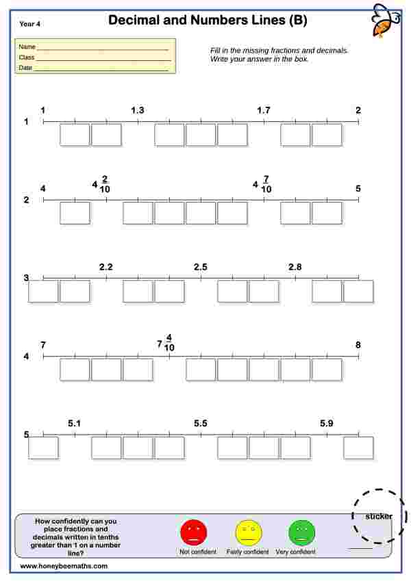Decimal and Numbers Lines (B)